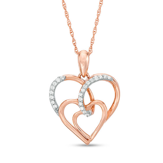 Rose Heart Collier — ogrlica ružičasto zlato srce